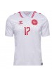 Danmark Victor Kristiansen #17 Fotballdrakt Borte Klær EM 2024 Korte ermer